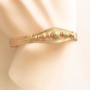Gold Wire Wrapped Bracelet with Graduating Beads